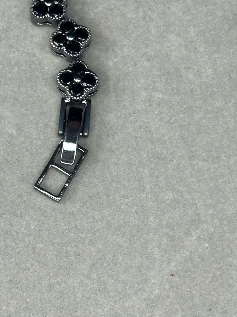 Black Flower-Link Men's Bracelet